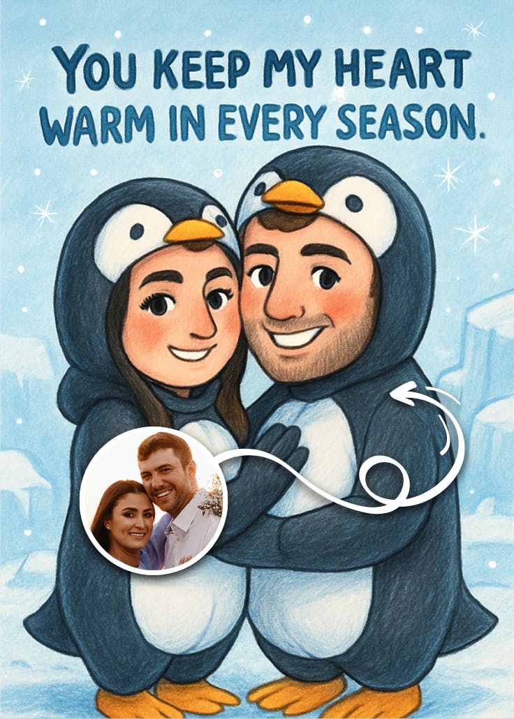 You keep my heart warm - card for all occasions