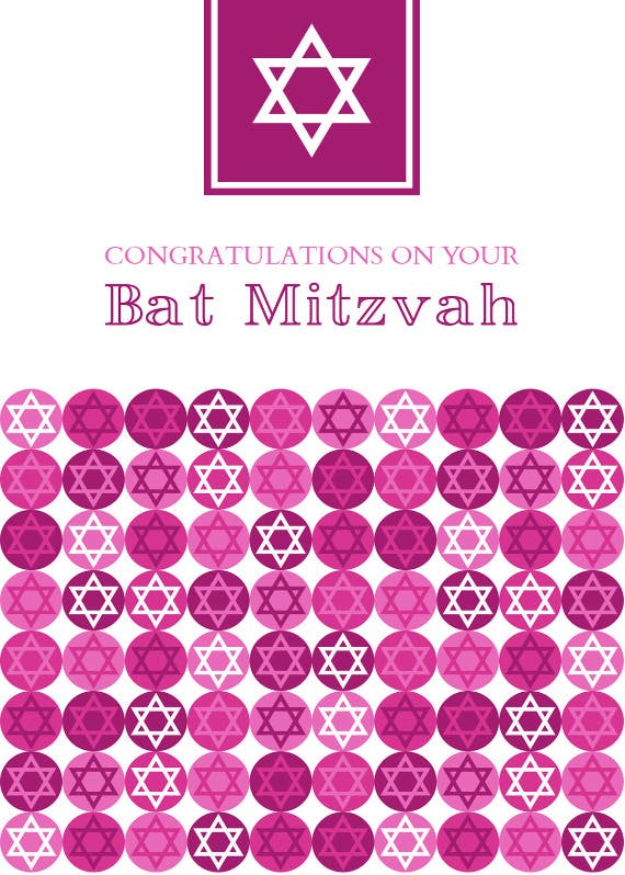 Bat mitzvah congratulations -  tarjeta de bar mitzvah