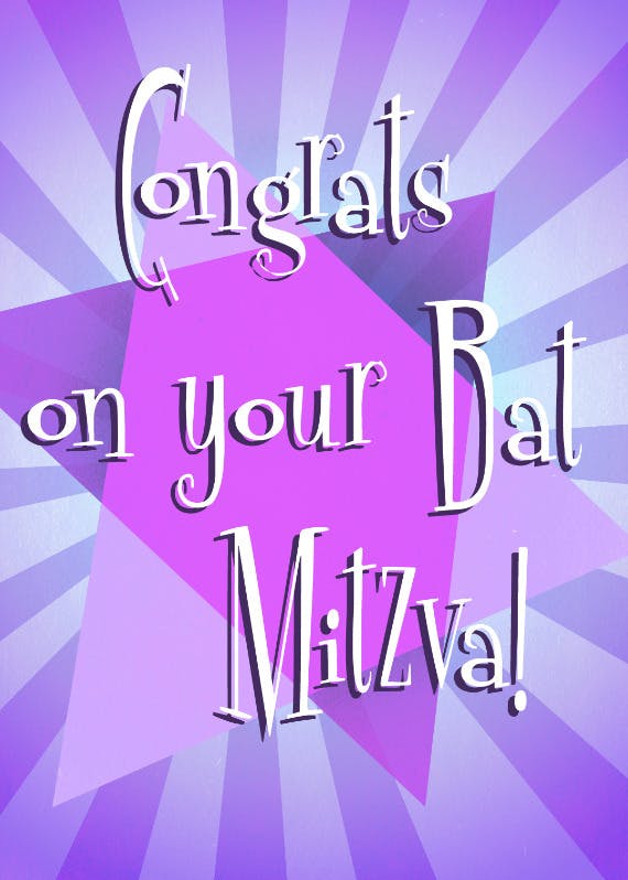 Congrats on your bat mitzva -  tarjeta de bar mitzvah