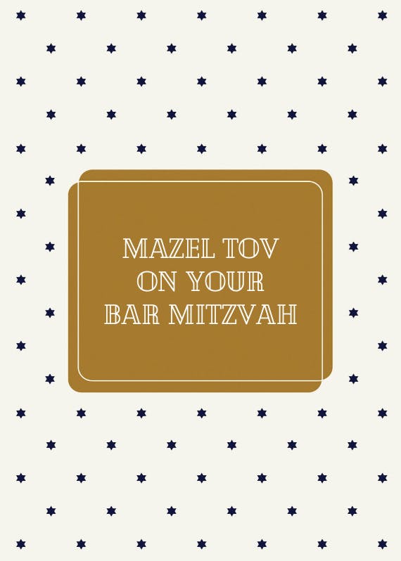 Elegant congrats -  tarjeta de bar mitzvah