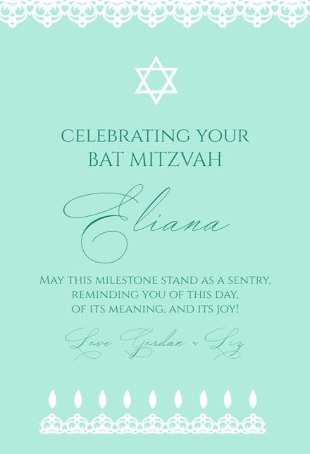 Embrace the Lace - Bar Mitzvah & Bat Mitzvah Card