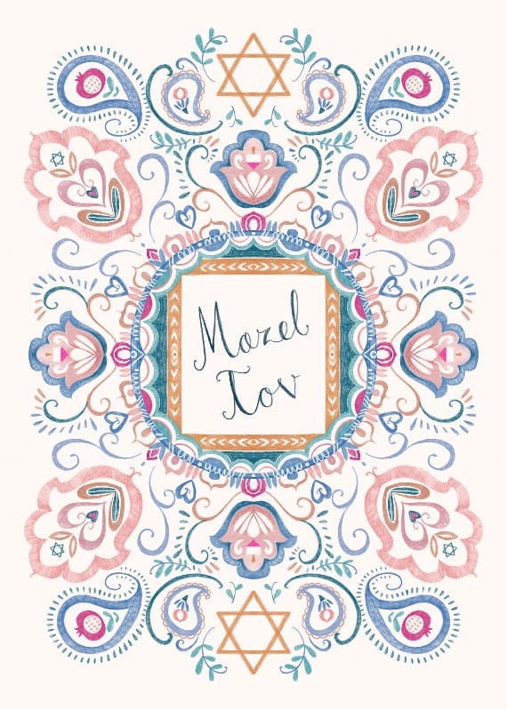 Floral mazel tov -  tarjeta para eventos y ocasiones