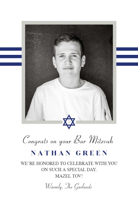 Forward Facing - Bar Mitzvah & Bat Mitzvah Card