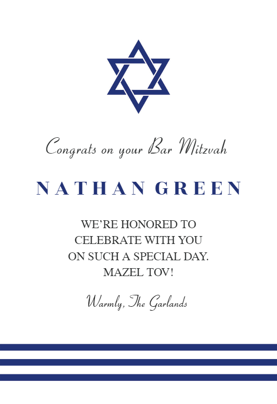 Forward Facing - Bar & Bat Mitzvah Card (Free) | Greetings Island