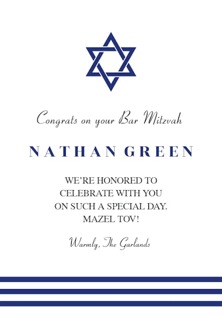 Forward Facing - Bar & Bat Mitzvah Card | Greetings Island