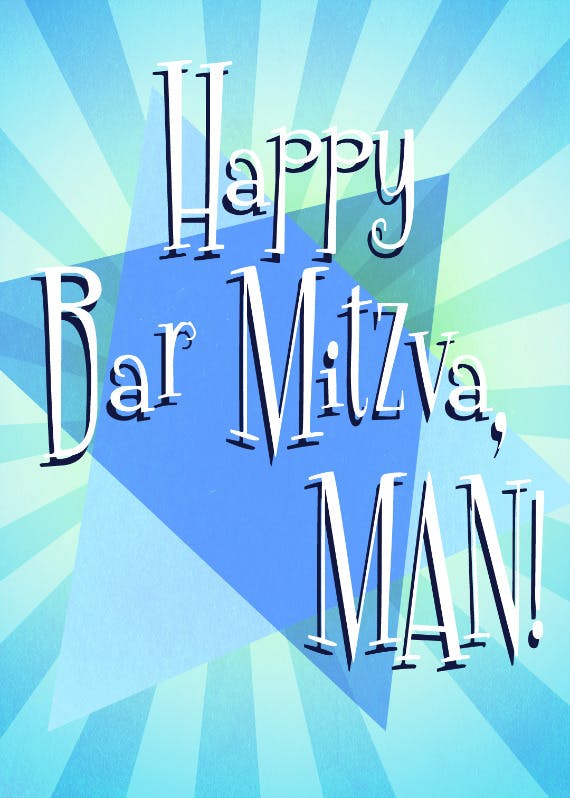 Happy bar mitzva man - bar & bat mitzvah card