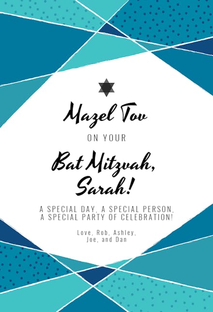 Lines & Planes - Bar Mitzvah & Bat Mitzvah Card