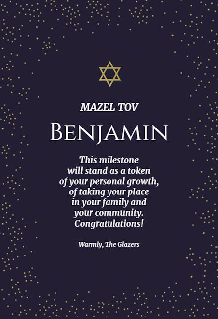 Marking a Milestone - Bar Mitzvah & Bat Mitzvah Card