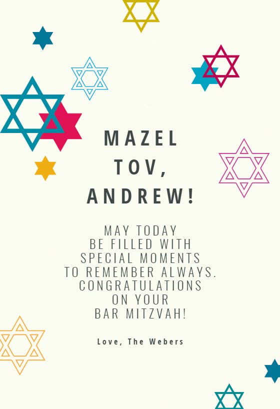 Milestone moment -  tarjeta de bar mitzvah