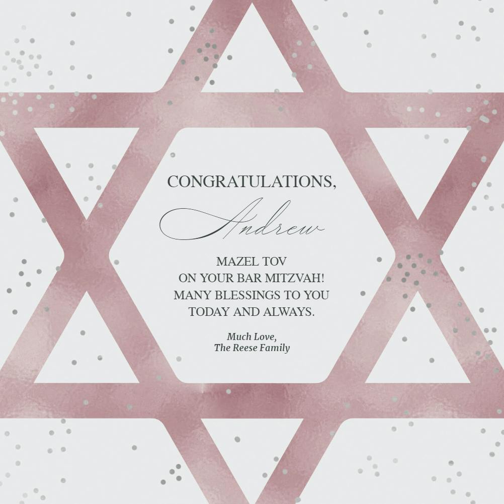 Sacred star -  tarjeta de bar mitzvah