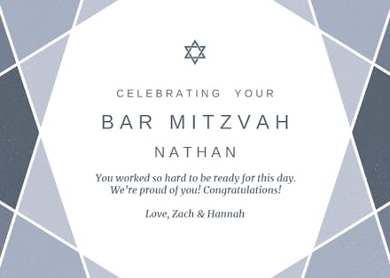 Star Accent - Bar Mitzvah & Bat Mitzvah Card