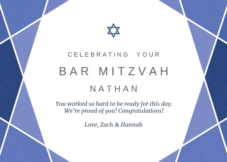Star accent - bar & bat mitzvah card