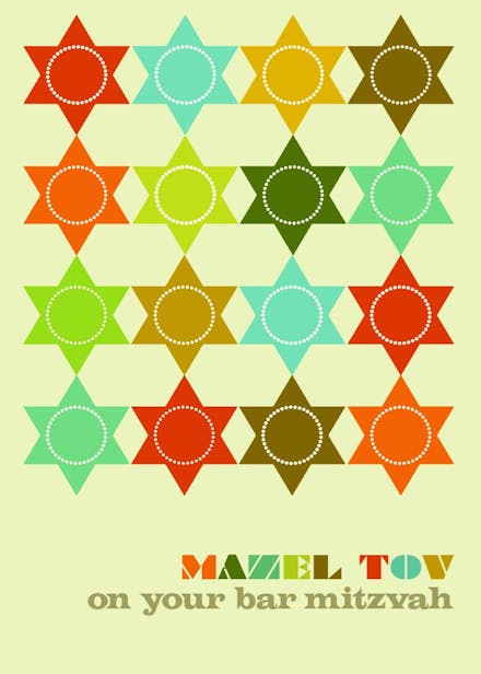 Stars of david - bar & bat mitzvah card