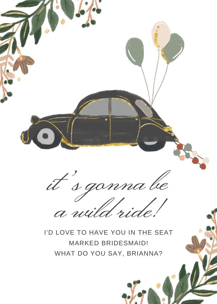 A wild ride - tarjeta dama de honor