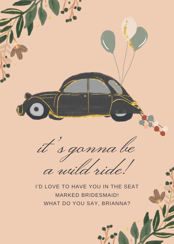 A wild ride - tarjeta dama de honor