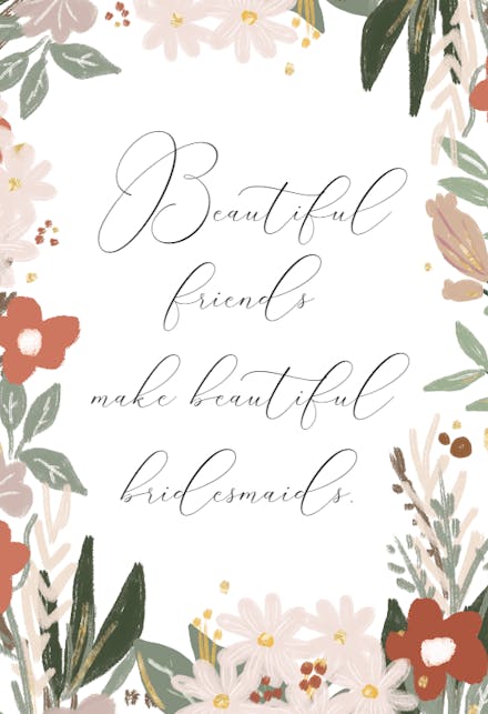 Beautiful Bridesmaids - Bridesmaid Card