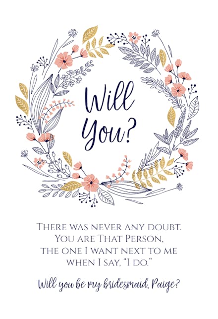 Flower Girls - Tarjeta Dama de honor