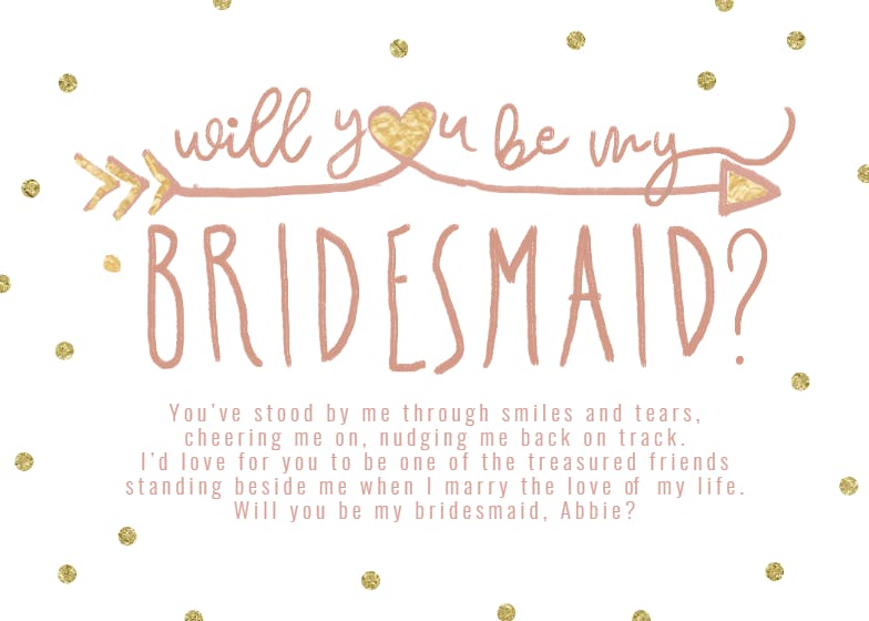 Big ask - bridesmaid card