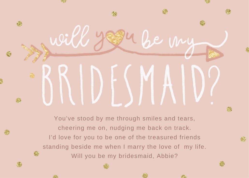 Big ask - bridesmaid card