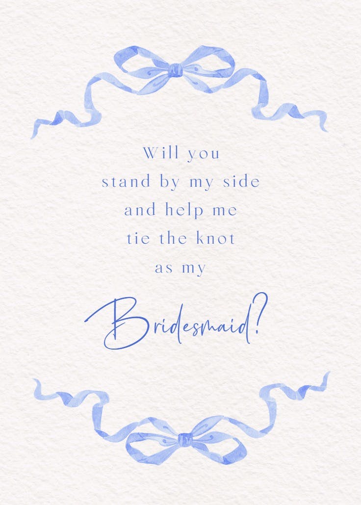 Blissful bonding - bridesmaid card