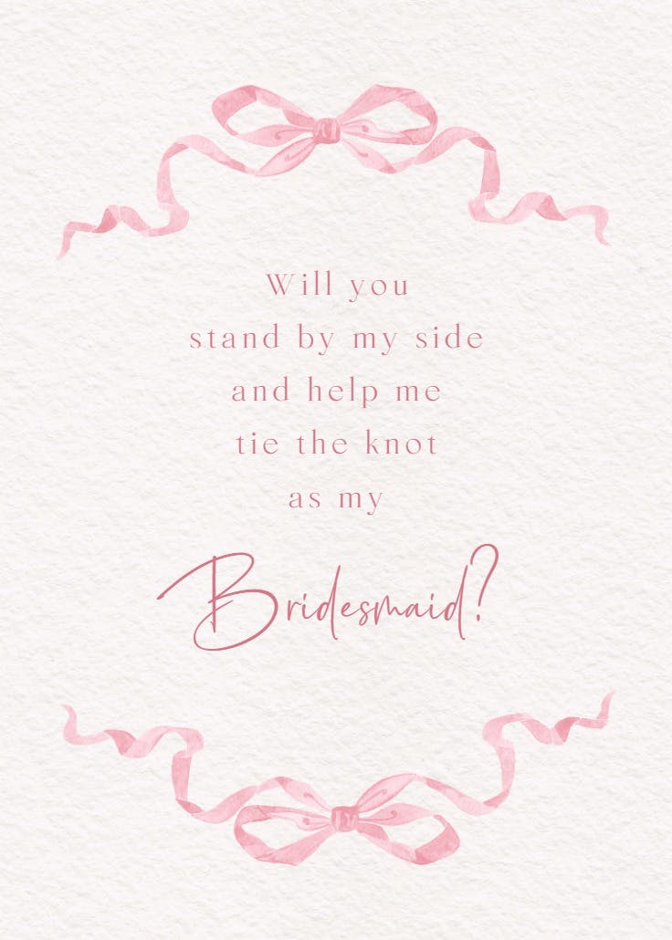 Blissful bonding - bridesmaid card