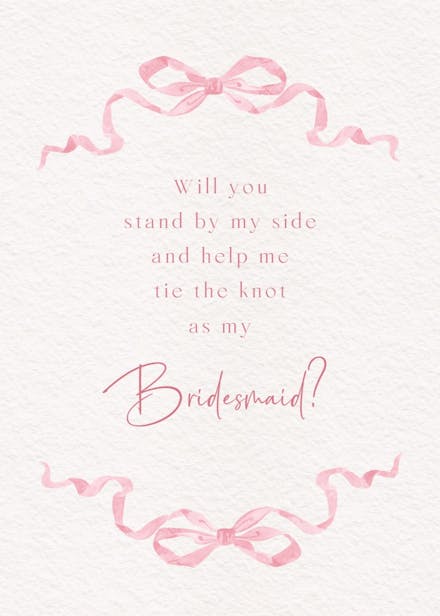 Blissful bonding - bridesmaid card
