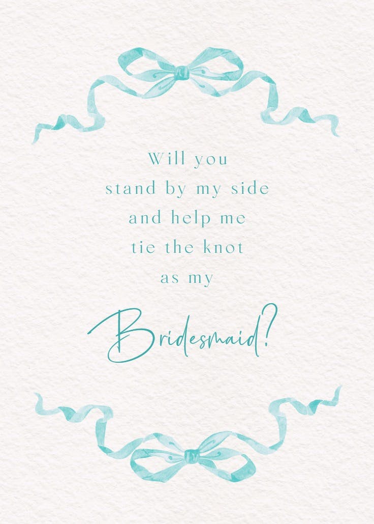 Blissful bonding - bridesmaid card