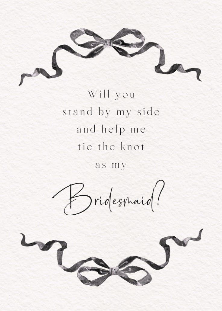 Blissful bonding - bridesmaid card