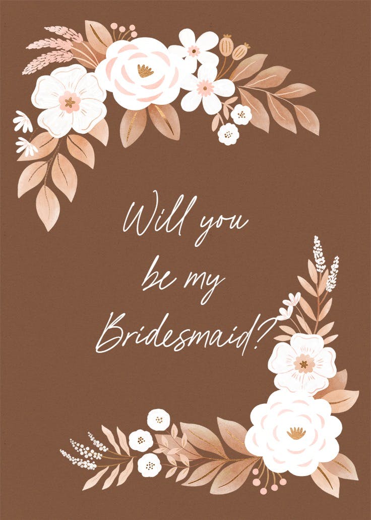 Bloom with me - bridesmaid card