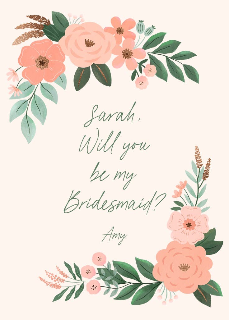 Blossom bond - bridesmaid card