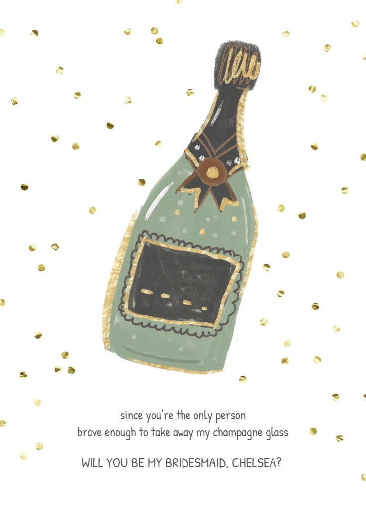 Bridetender - bridesmaid card