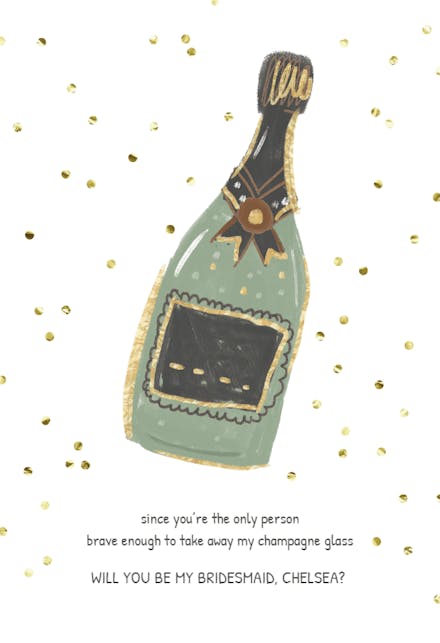 Bridetender - bridesmaid card