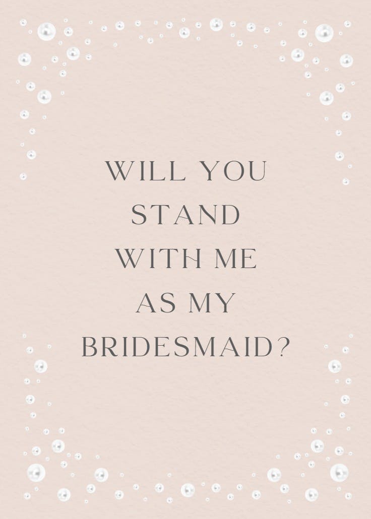 Classic bride - bridesmaid card