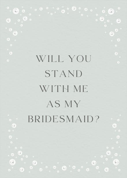 Classic bride - bridesmaid card