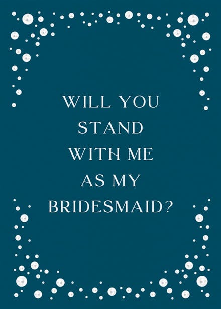 Classic bride - bridesmaid card