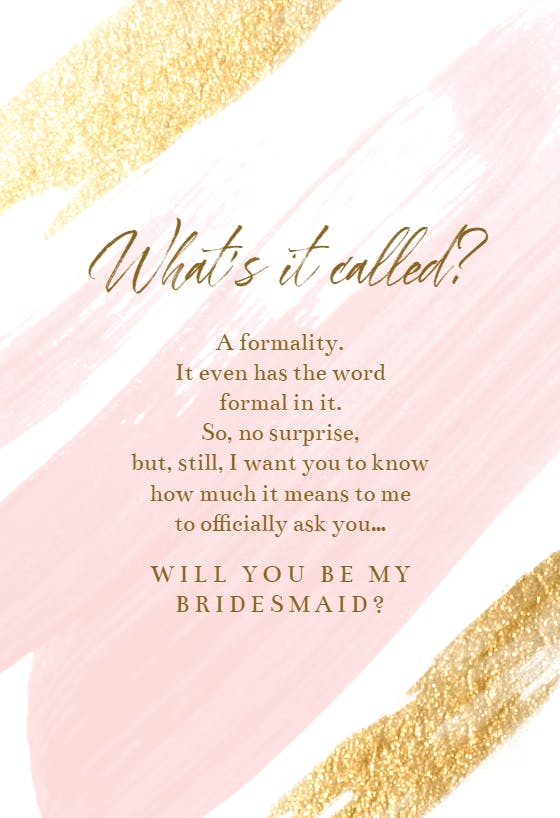 Color streams - bridesmaid card