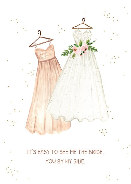 Dressed up - bridesmaid card
