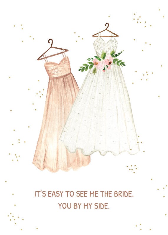 Dressed up - bridesmaid card