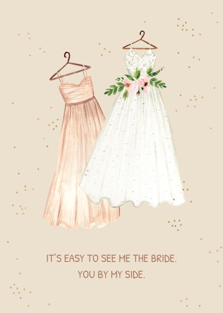 Dressed up - bridesmaid card