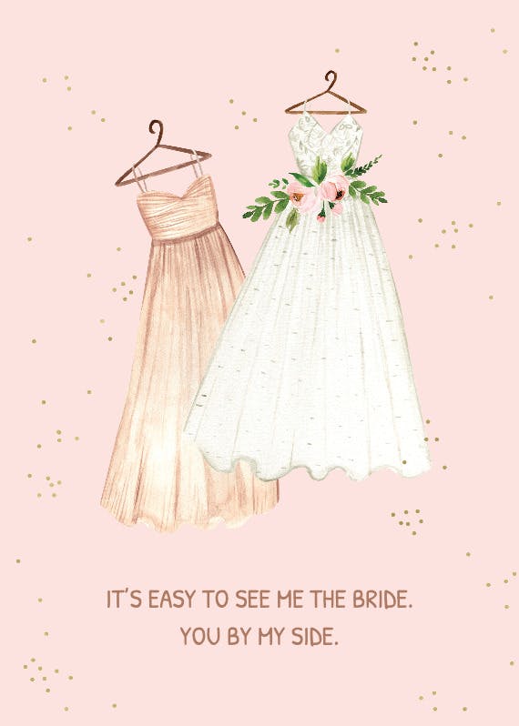 Dressed up - bridesmaid card