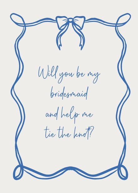Elegantly tied - bridesmaid card