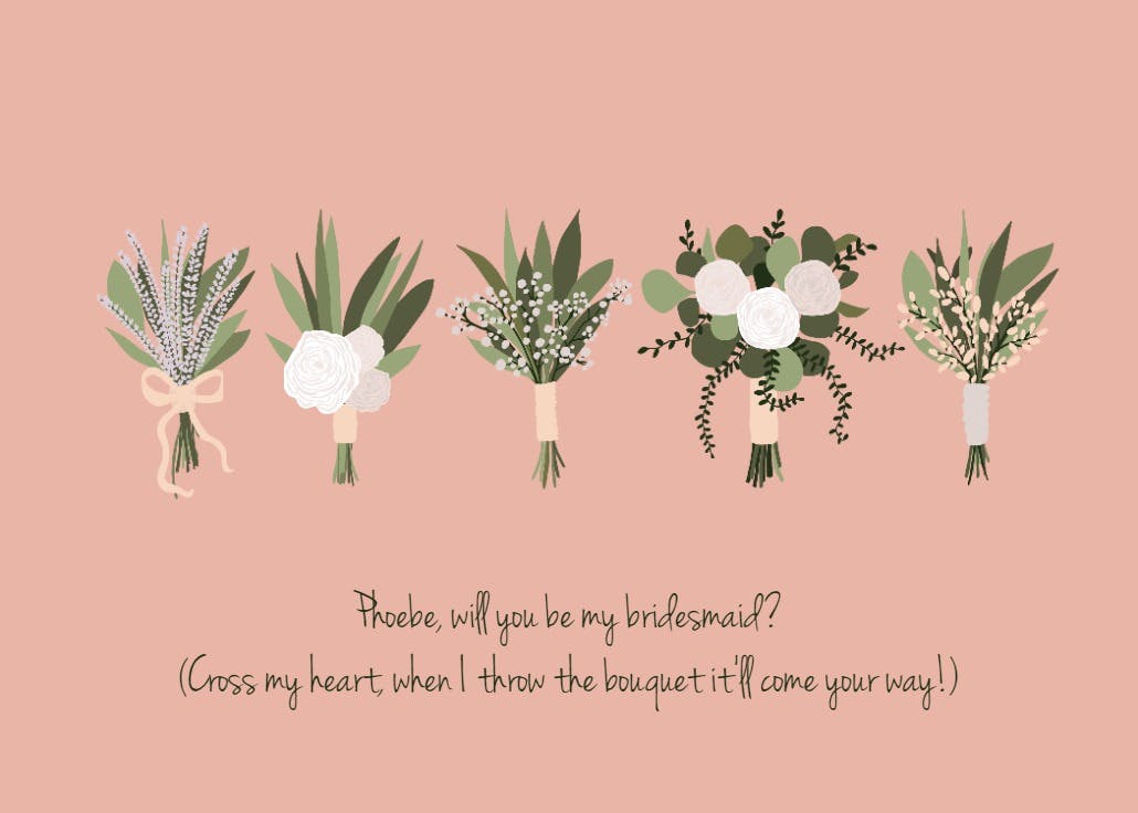 Floral power - bridesmaid card