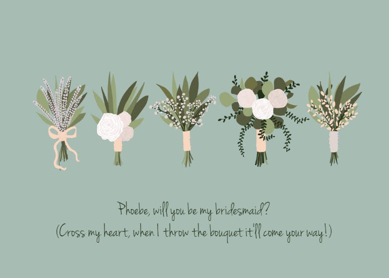 Floral power - bridesmaid card