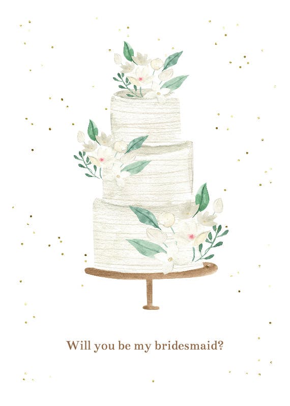 For the sake of cake - bridesmaid card