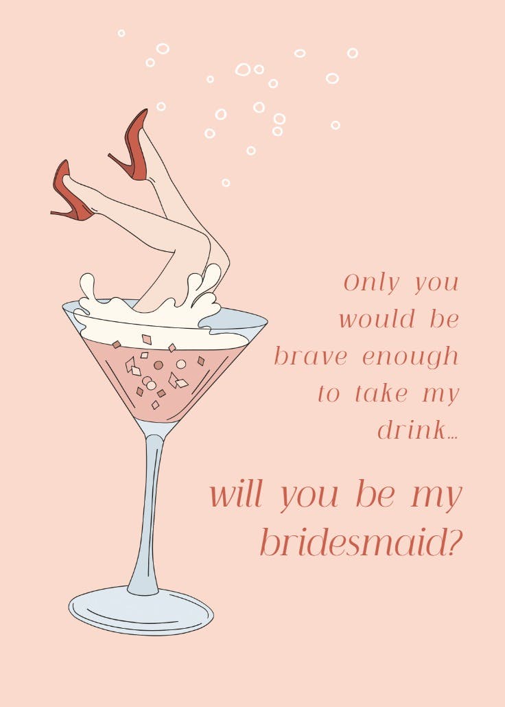 Golden moment - bridesmaid card