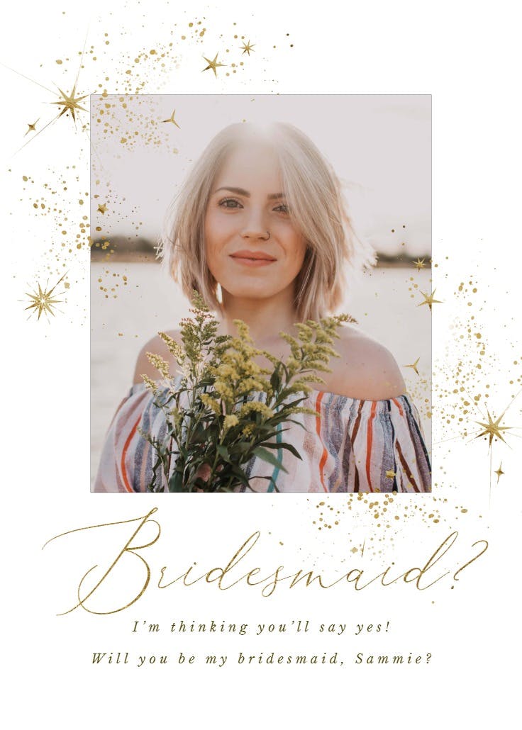 In person - bridesmaid card