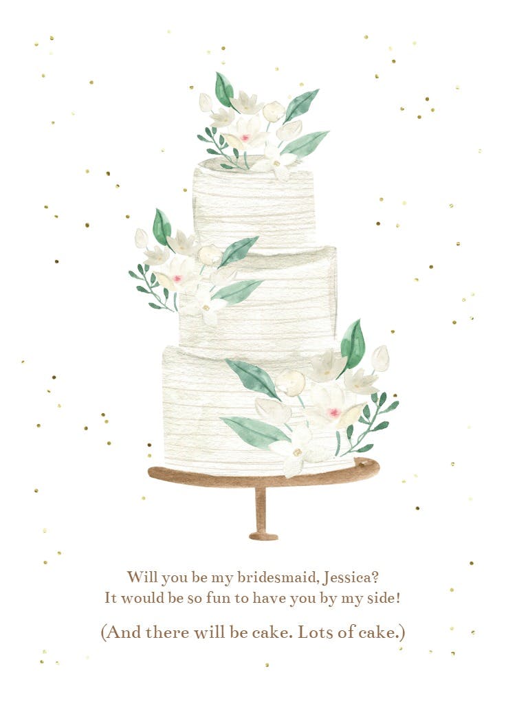 Let them eat cake - bridesmaid card