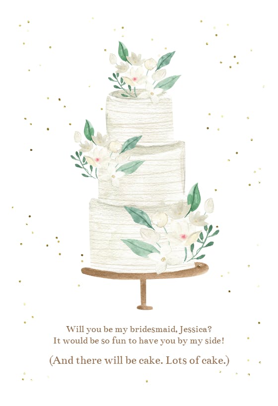Let them eat cake - bridesmaid card
