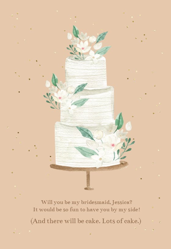 Let them eat cake - bridesmaid card