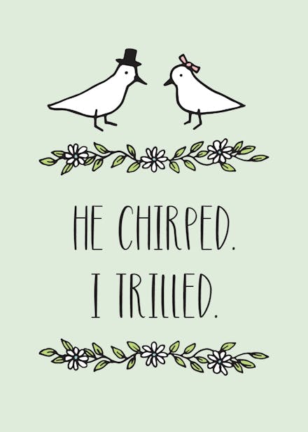 Love tweet love - bridesmaid card